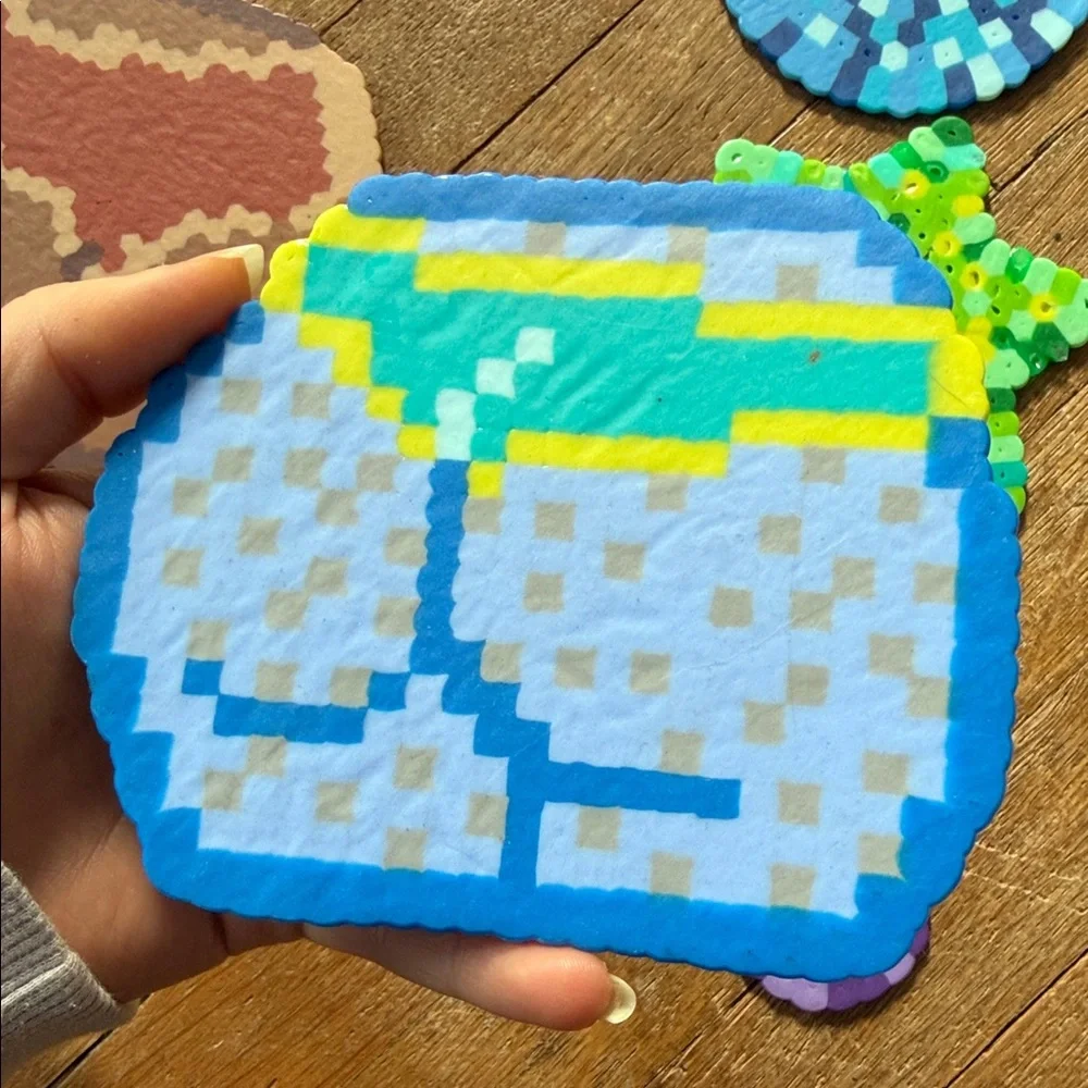 Colorful Handmade Beaded Booty Coasters Set